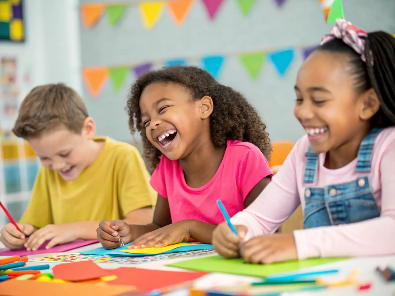 A vibrant image of children participating in a recreational activity, such as sports or arts and crafts, showcasing the fun and engaging aspects of the program.